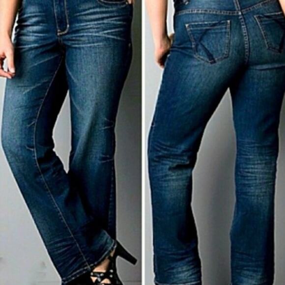 Lane Bryant Distinctly Boot Cut Red Triangle Denim Jeans Plus Size 20 Petite Blu - Picture 11 of 11